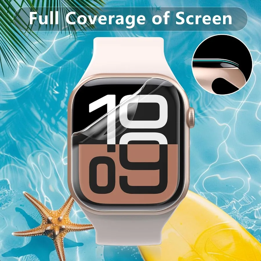 Confezione da 8 pellicole protettive compatibili con Apple Watch Series 10 Pellicola proteggi schermo in TPU trasparente HD da 42 mm compatibile con Apple Watch
