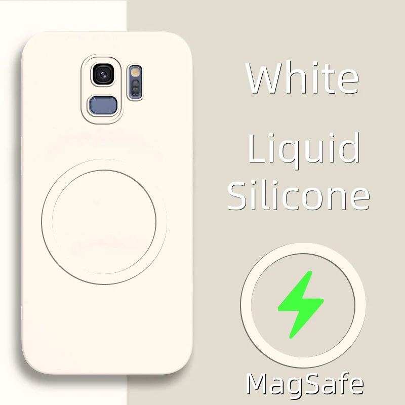 Telefoonhoesje voor Samsung Galaxy S9 S9+Plus Vloeibare siliconen MagSafe magneet Frosted Volledige bescherming Schokbestendig Nieuwe eenvoudige hoes