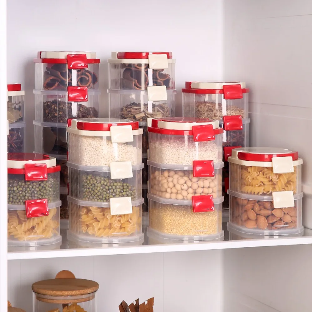 With Handle Sealed Storage Box Small Transparent Storage Containers Stackable Preservation Boxes Salt Pepper Herbs Sugar