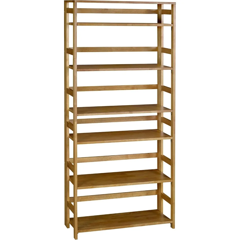 Flip Flop 67-inch High Folding Bookcase- Medium Oak