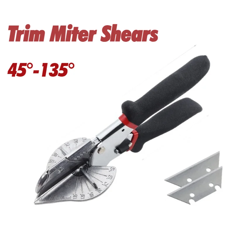 

Ножницы Trim Miter 45. ° -135 ° Регулируемый резак для формования древесины, четверть, круглая отделка обуви, резиновые палочки из ПВХ, декоративные края