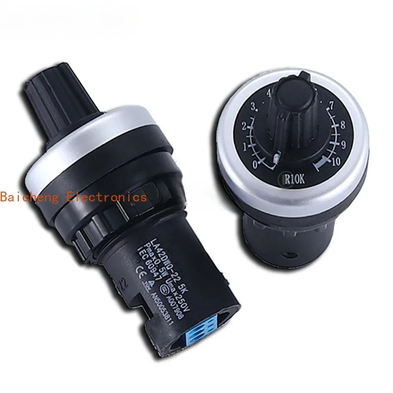1PCS LA42DWQ-22 1K 2K 5K 10K 22mm Diameter Potten Roterende Potentiometer Converter Gouverneur omvormer Weerstand Schakelaar 20K 50K 100K