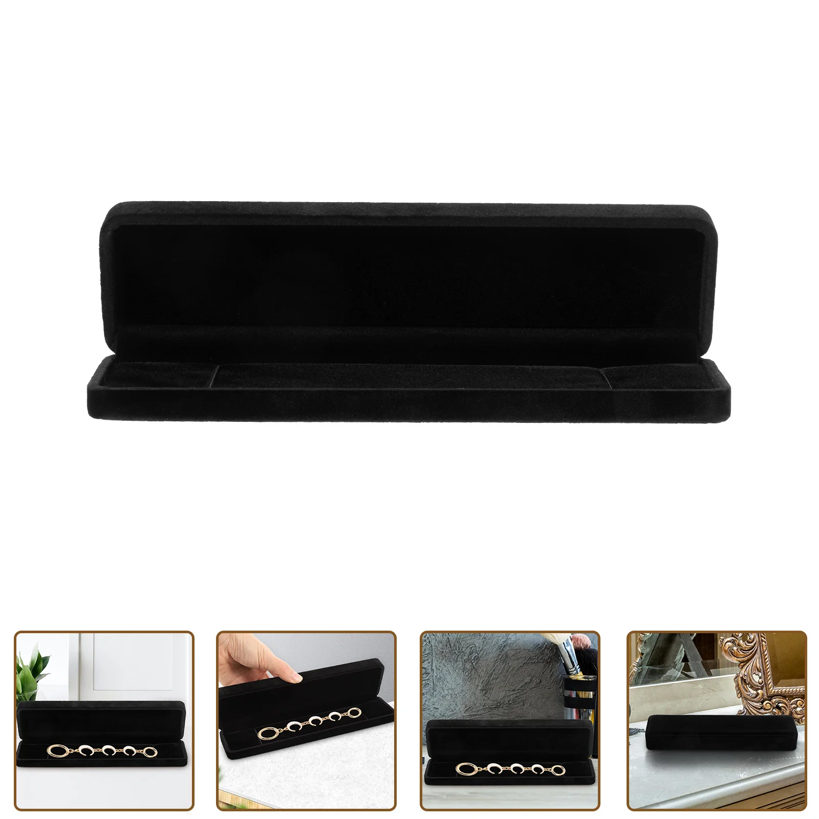 

2Pcs Necklace Jewelry Box Long Chain Storage Case Sturdy Gift Packaging for Women Necklace Bracelet Organizer Christmas Wedding