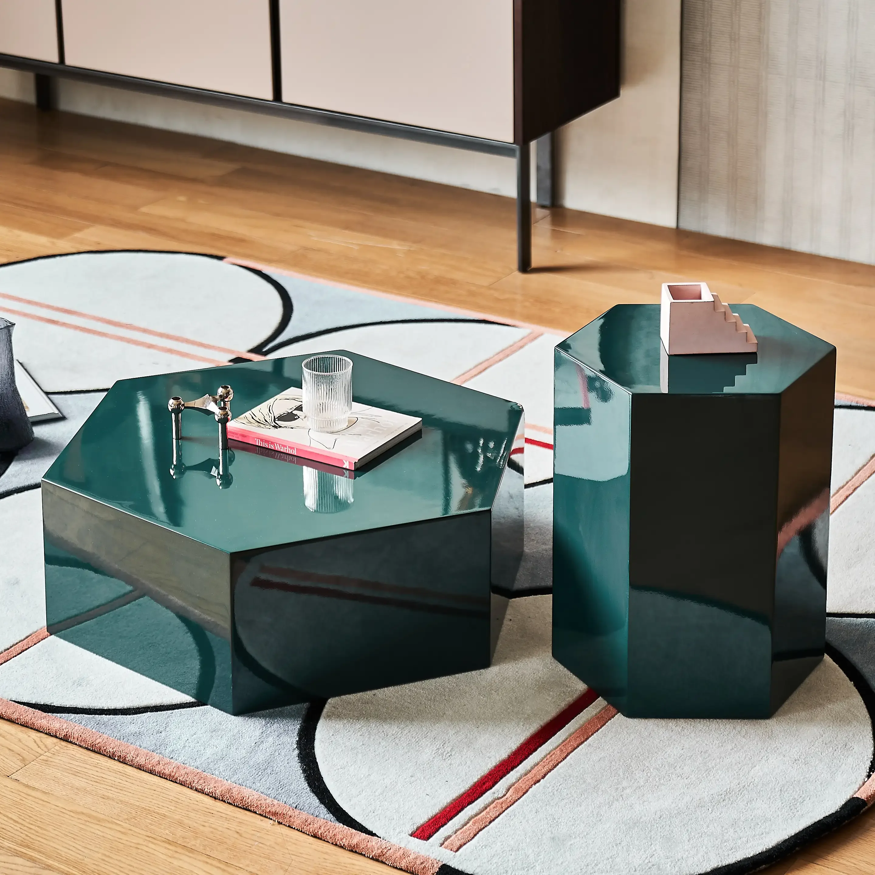 / Coffee table combination / Minimalist / round / polished lacquer /