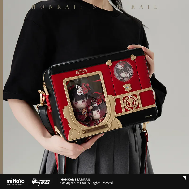 

miHoYo Official Pom-Pom Bag Honkai Star Rail Pom-Pom Theme Doll Bag Shoulder Bag Messenger Bag PU Uniform Bag Cosplay Xmas Gifts