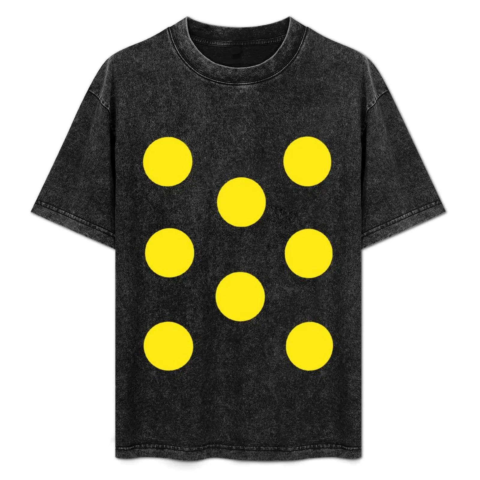 

Dusty Rhodes Polka Dot - Yellow Polka Dots On Black T-Shirt Large Size Casual Tee Shirt