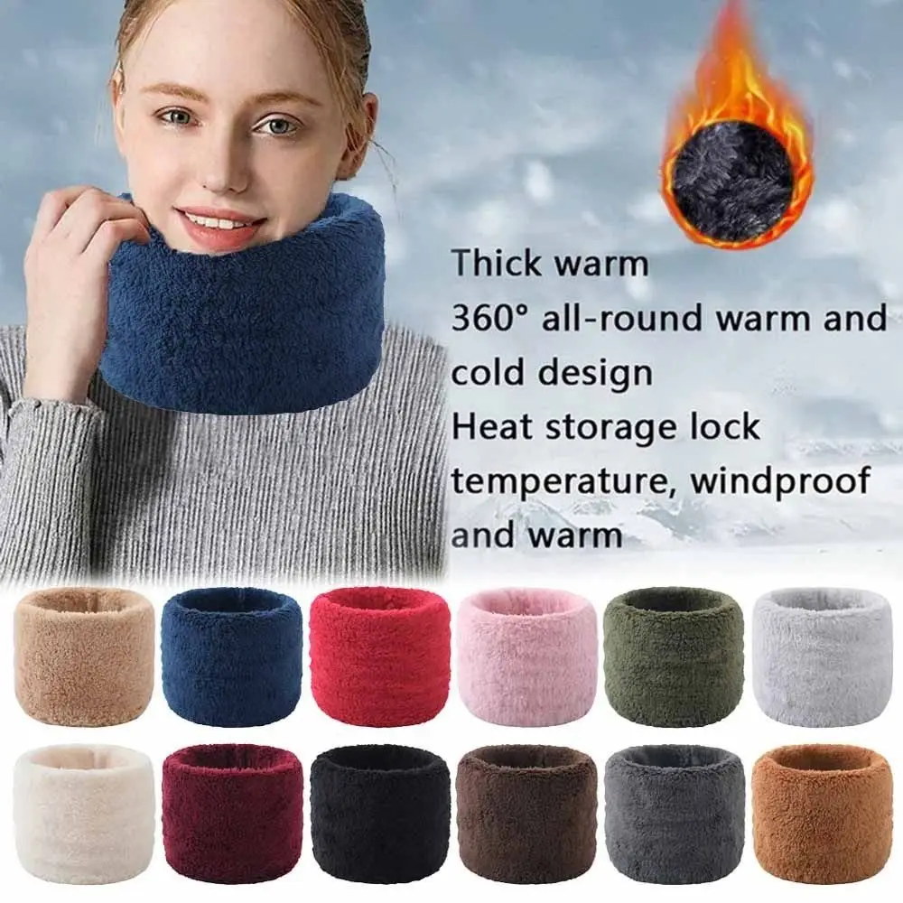 Couple Warm Neck Cover Thickening Neck Warmer Riding Bib Solid Color Thermal Scarf Windproof Warmer Tube Autumn Winter