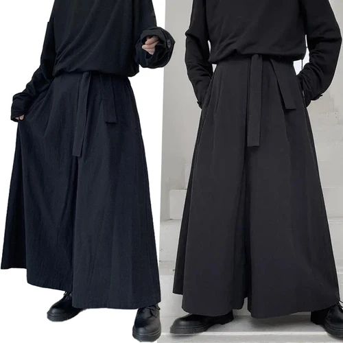 Uniformes Kendo, ropa de artes marciales, Kendo Aikido, artes marciales, pantalones holgados góticos Hakama samuráis, pantalones de pierna ancha de talla grande para hombres