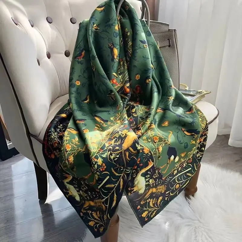 

Luxury Brand Hijab summer women’s scarves soft long printed silk scarves women’s shawls and 2022 Shawls Bandana beach shawls