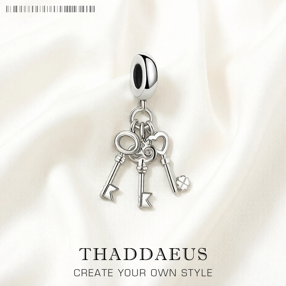 Liebesschlüssel-Anhänger, baumelnder Charm für Damen, neues 925er Sterlingsilber, romantischer edler Schmuck, Geschenk
