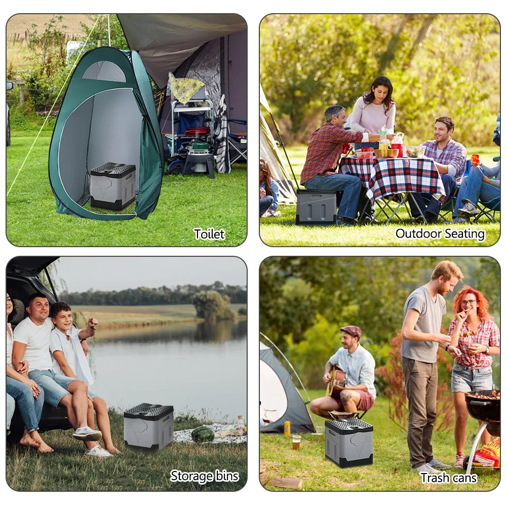 

Outdoor Toilet Portable Car Toilet Bucket Strong Bearing Capacity Reusable Trash Can for Tour Emergency Self-driving Travel