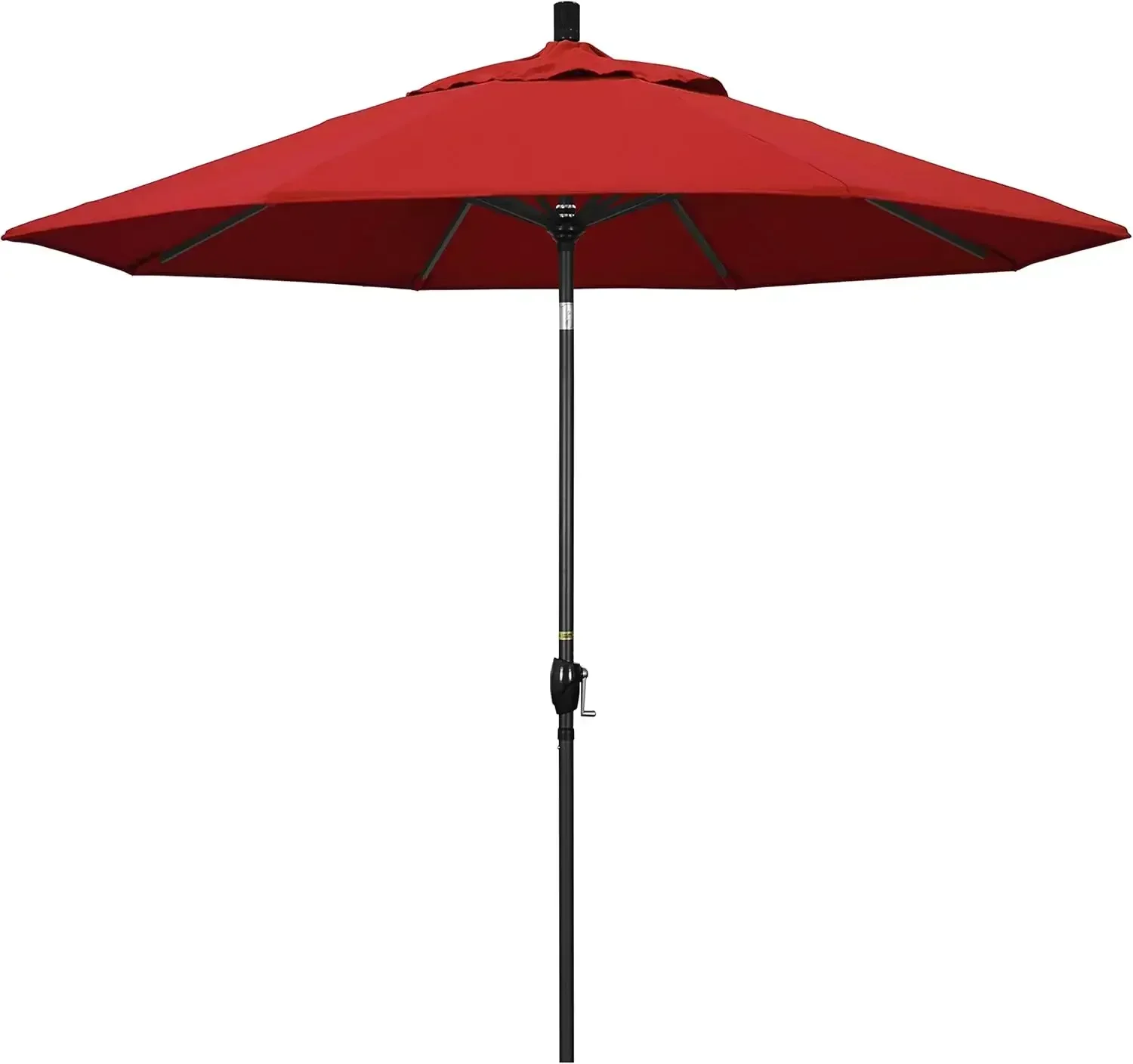 

GSPT908302-5403 9' Round Aluminum Market, Crank Lift, Push Button Tilt, Black Pole, Sunbrella Jockey Red Patio Umbrella, 9-Feet
