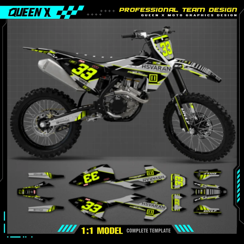 Queen X MOTOR Custom Team Graphics Decals Stickers Kit For Husqvarna Decal 2016 - 2018 TC FC TX FX FS 17-2019TE FE 125-450CC 106