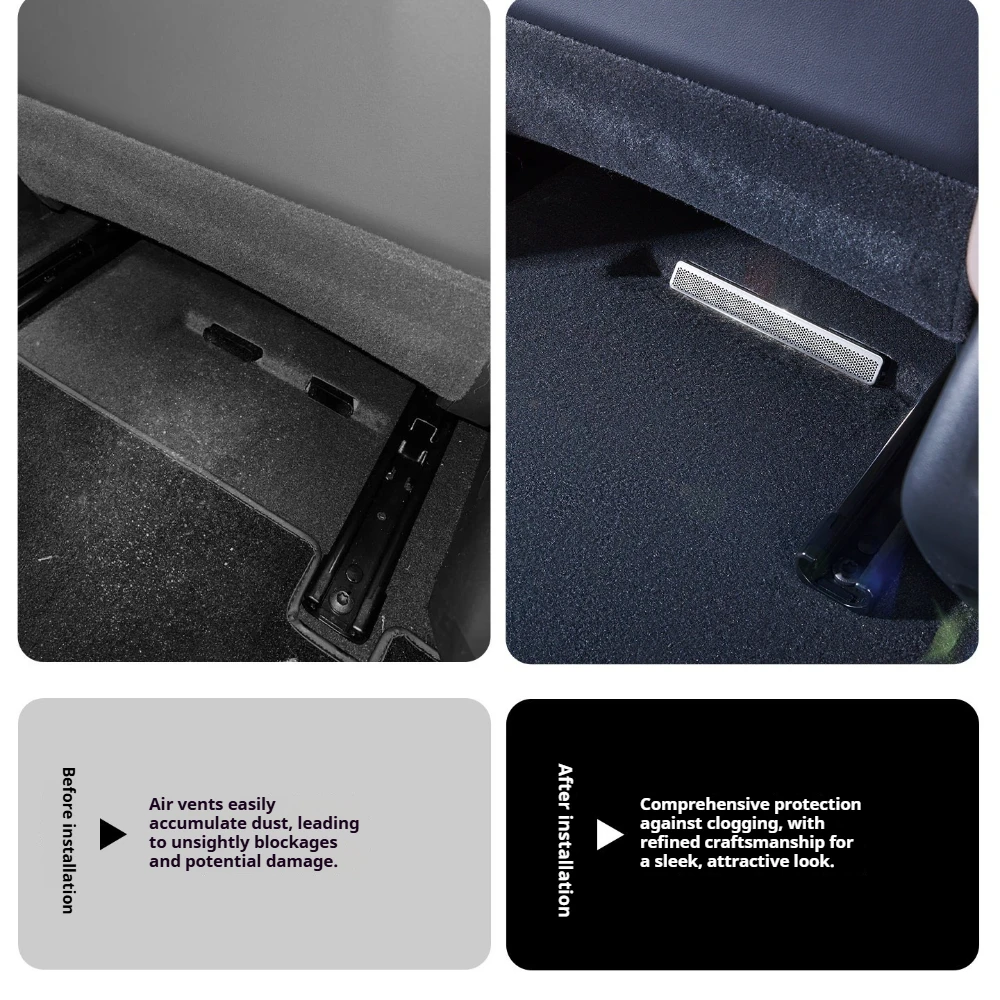 For Xpeng MONA M03/L03,Under Seat Air Vent Protective Cover,Rear Row Air Outlet Dust Guard,Interior Mod Accessories - view 4