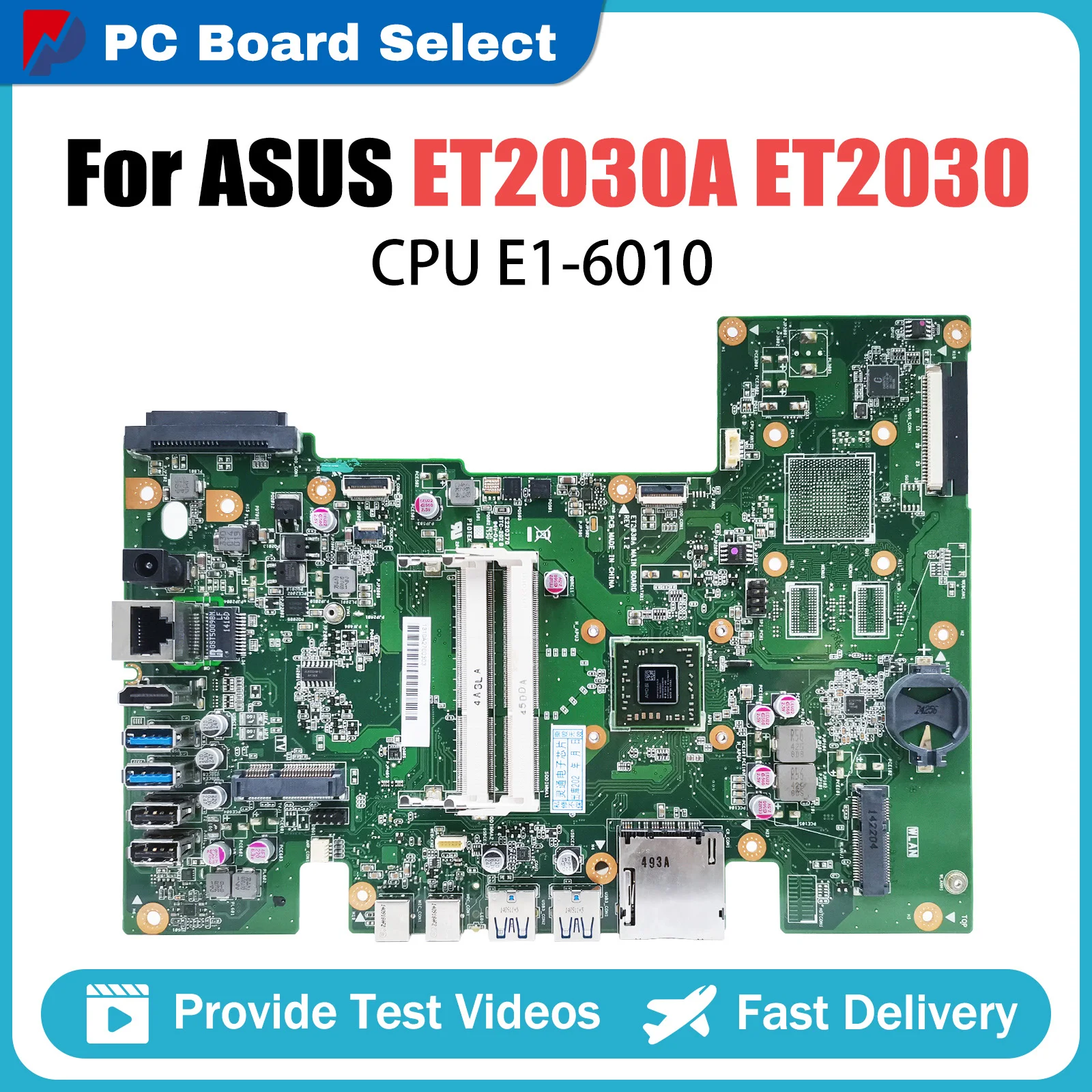 

Laptop Mainboard For ASUS ET2030A ET2030 ET2030A Notebook Motherboard with E1-6010 CPU 100% Tested Working Well Systemboard