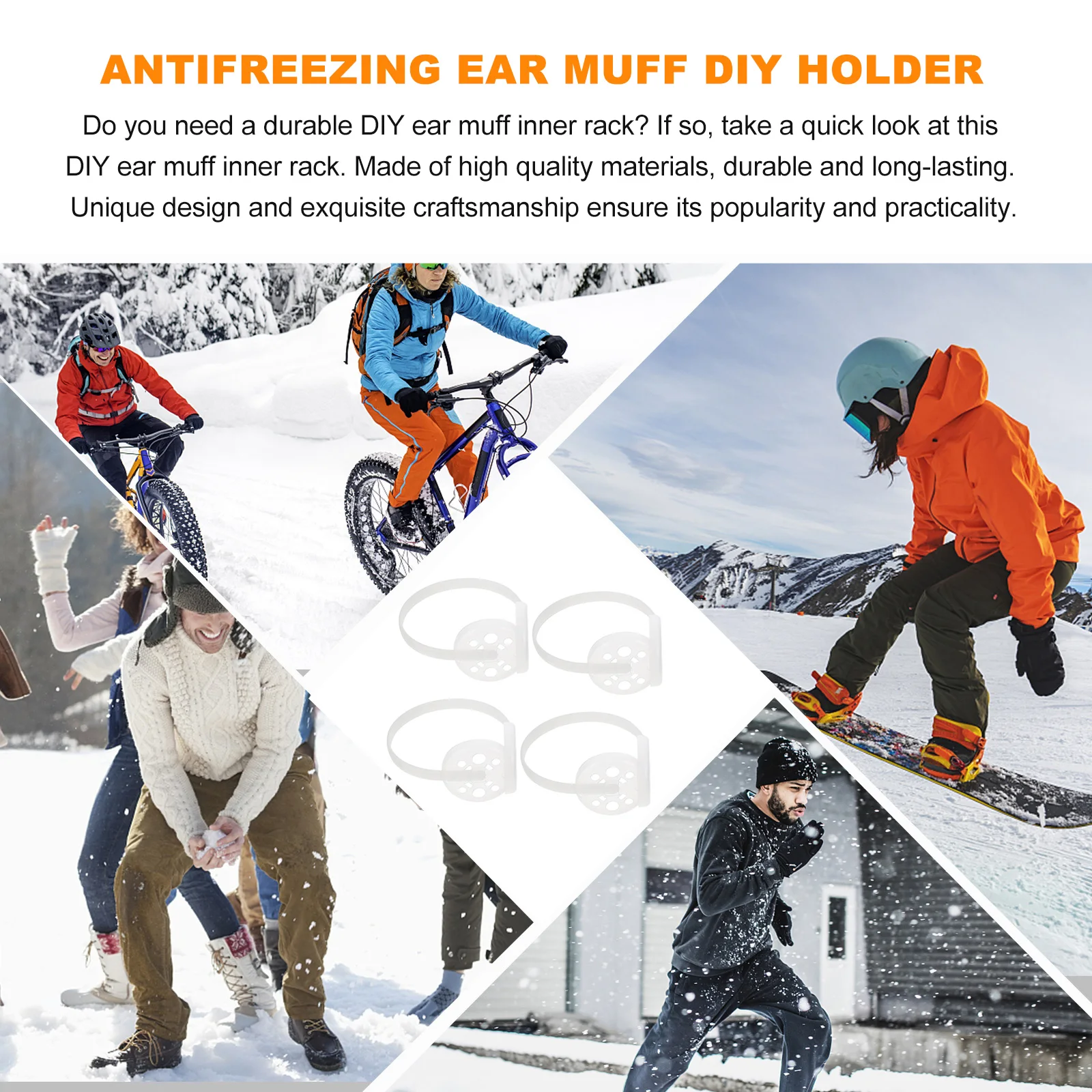 

4pcs Warm Diy Frame Plastic Earmuff Rack For Winter Ear Muff Inner Support Ear Muff Holder Earmuff Supplies