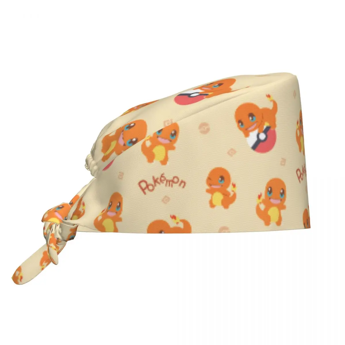 Nurse Hats Pokemon Work Scrubs Hat Charmander Trendy Medical Hat For Men Women Bandage Tie Back Design Working Caps