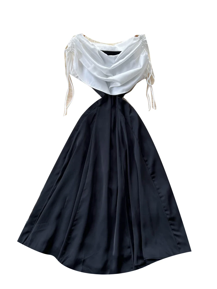 تنورة Ele الراقية للسيدات من Faion Dr Color Blo ذات ثنيات للتخسيس من الساتان على شكل حرف a بخصر عالٍ ort Sve Ci Commute