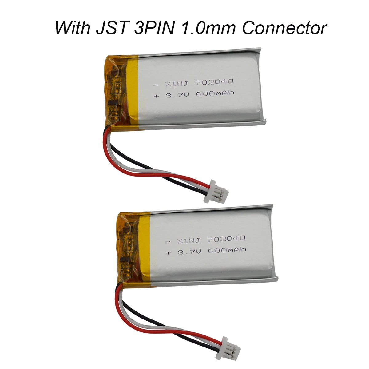 2pcs 3.7V 600mAh 2.22Wh Li-Polymer Li Lipo Battery 702040 Thermistor JST 3Pin 1.0mm For Record Pen GPS Bluetooth Speaker DashCam