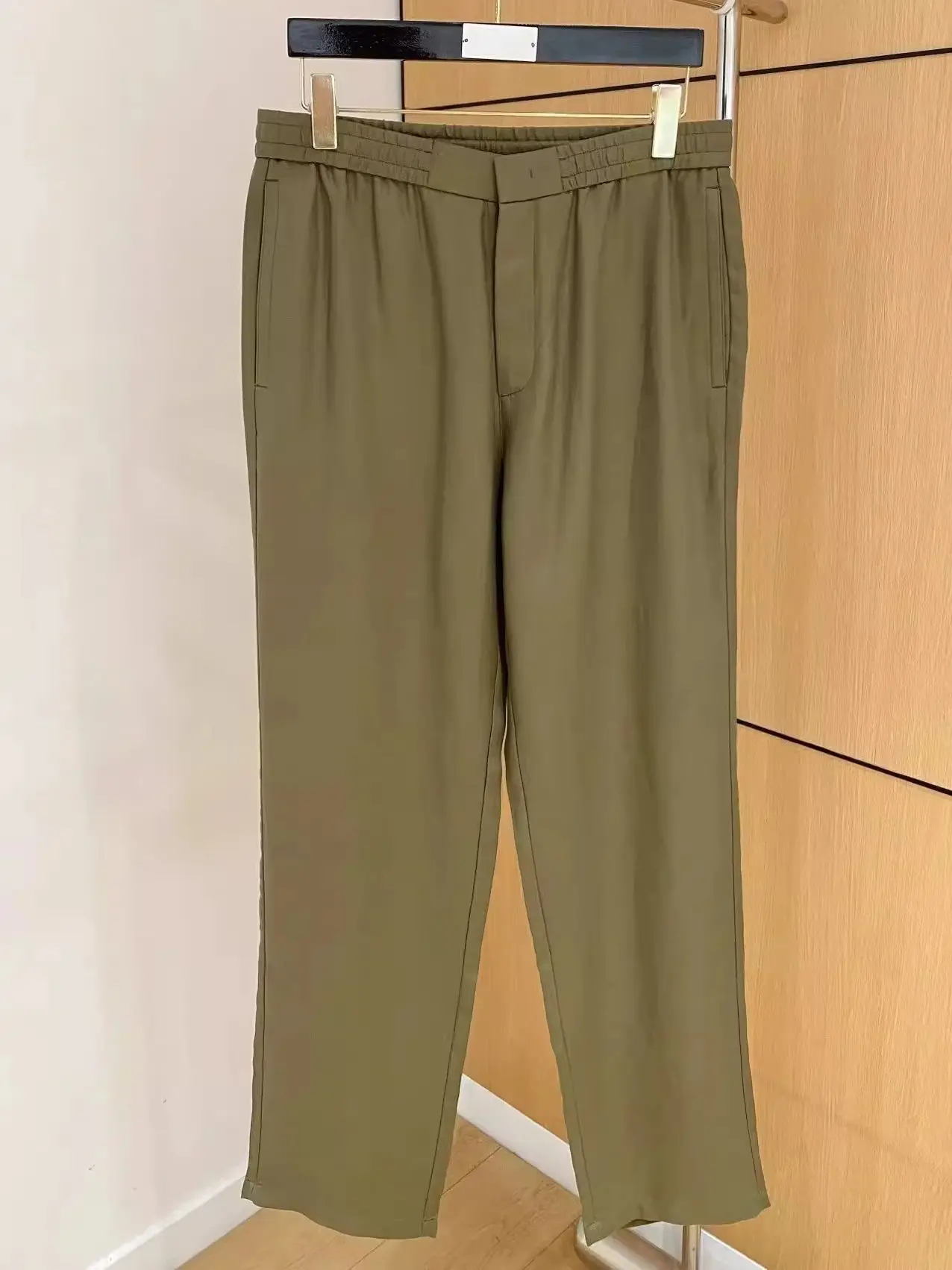 

Итальянские однотонные льняные дышащие брюки для деловых мужчин в повседневном стиле