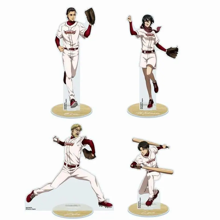 2025 NEW Attack on Titan Eren Jaeger Erwin Smith Levi Ackerman Baseball Acrylic Stand Figure Model Plate Desk Decor Cosplay Gift