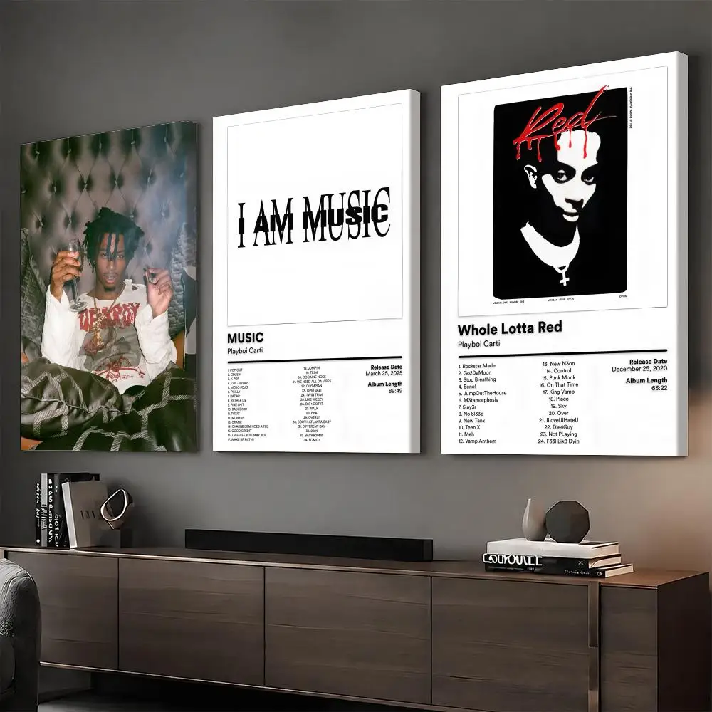 P-Playboi Carti Singer Rapper Painting Calligraphy HD Modern Style Inner Frame Canvas Bedroom Room Hallway Wall Art Decor