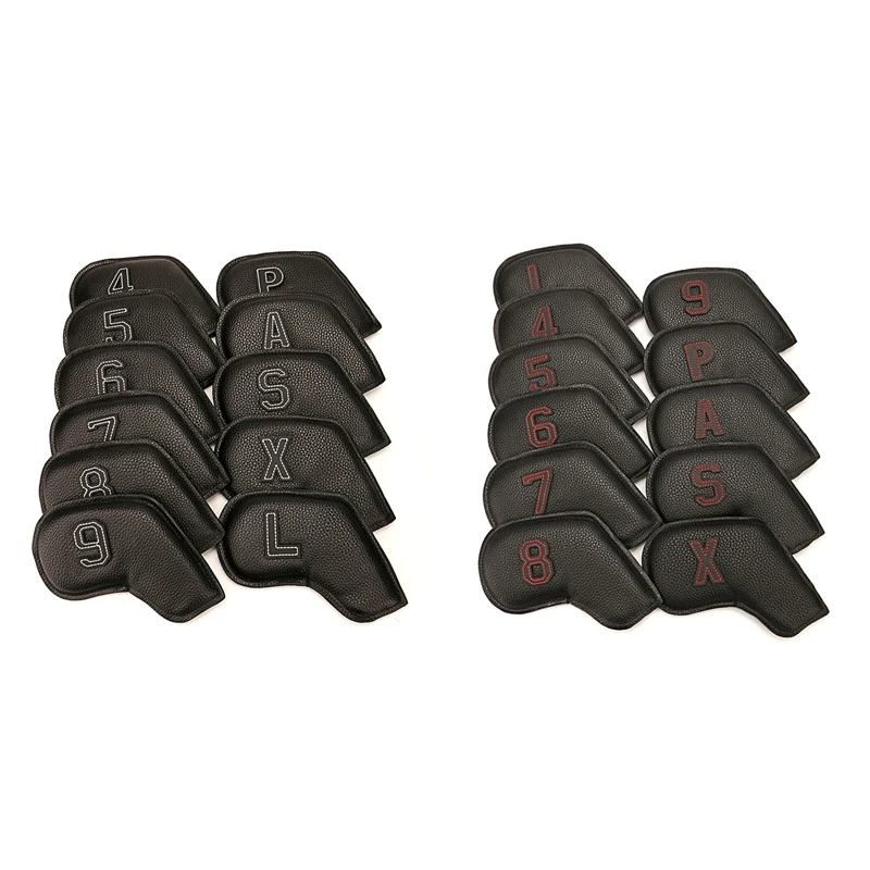 Golf Iron Head Cover Iron Wedge Cover/Golf Club Covers PU Leather Waterproof No.4/5/6/7/8/9/P/S/A/L