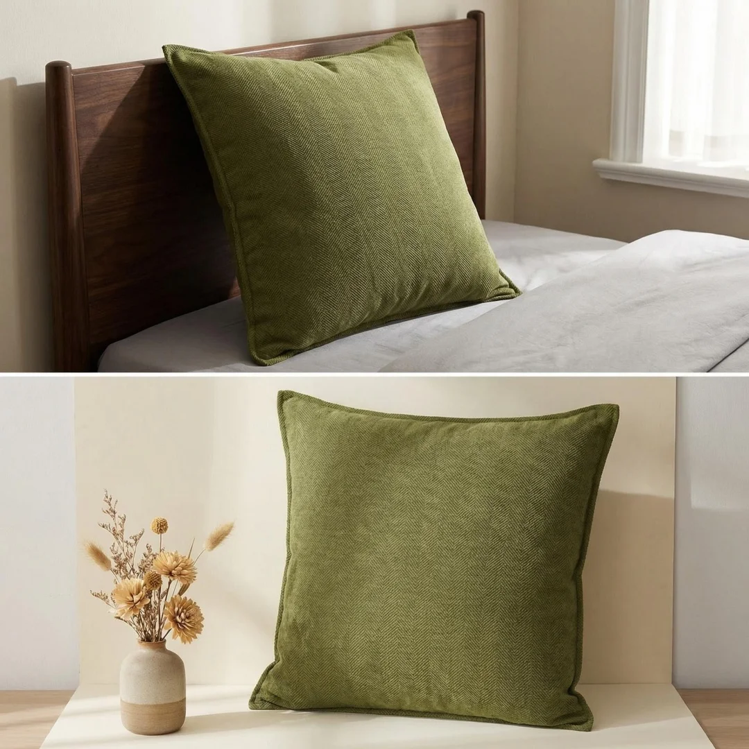 Herringbone matcha color pillow with core North American pastoral log leisure living room sofa bay window pillow chair pillow