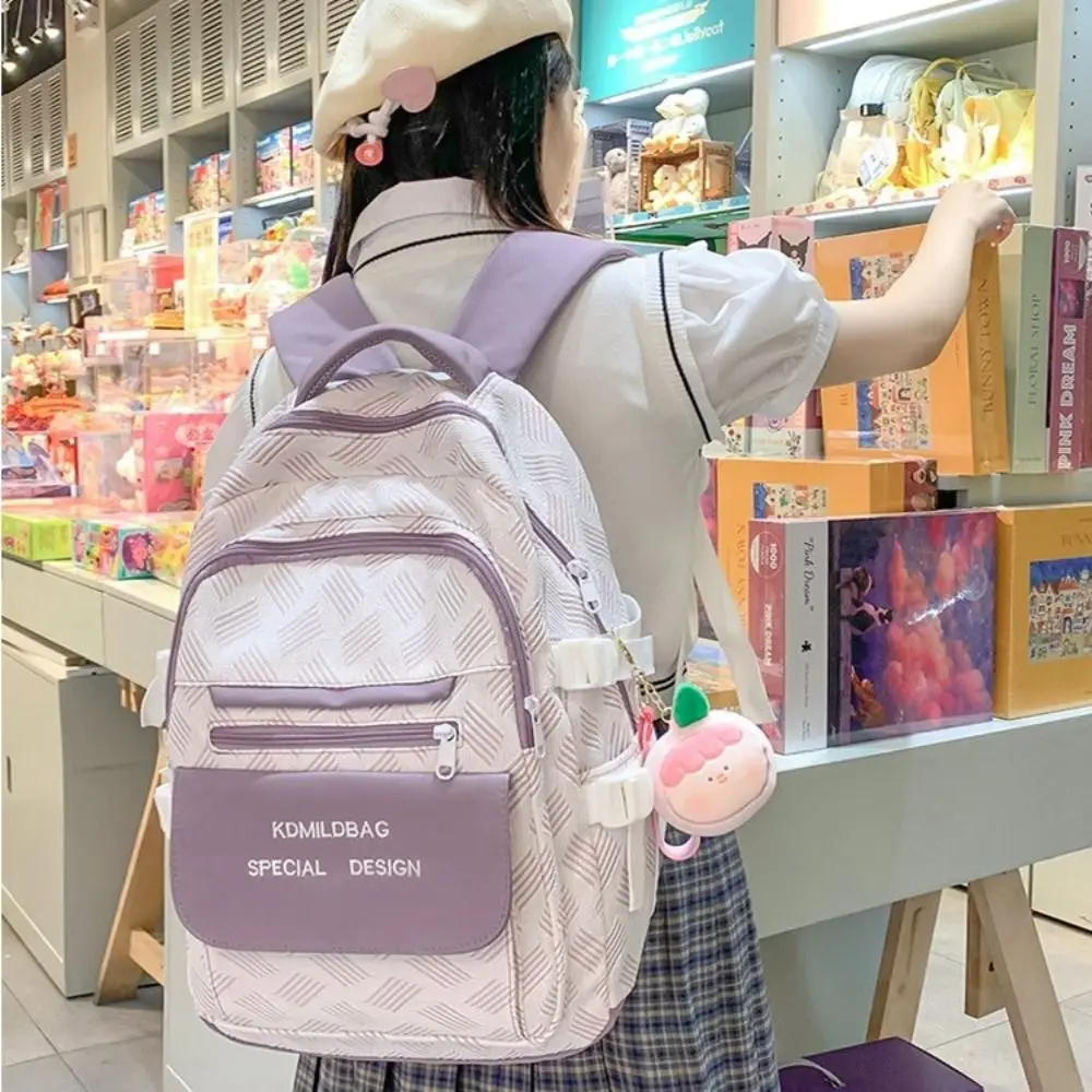 Zaino per studenti impermeabile multitasche Borsa da scuola per il tempo libero di grande capacità Borsa a tracolla casual alla moda Libro di testo