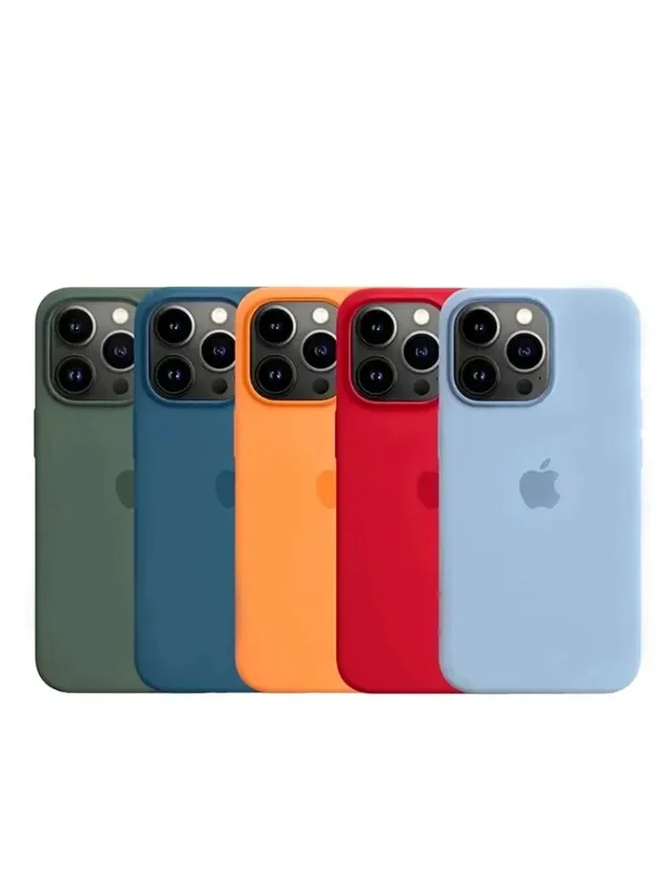 الأصلي السائل سيليكون جراب هاتف آيفون 12 13 14 15 16 برو ماكس أبل حالات آيفون 12 13 mini 15 16E زائد غطاء كامل