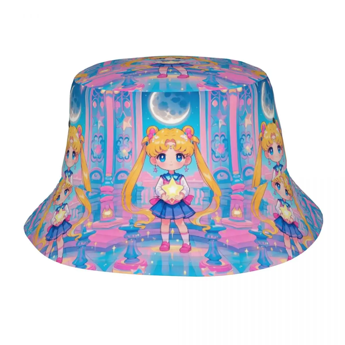 

Custom S-Sailors M-Moons Cartoon Bucket Hat Women Men Classical Outdoor Sun Summer Fisherman Cap