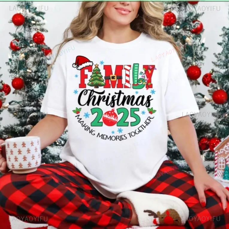 Maßgeschneidertes Weihnachts-T-Shirt, Familie, Weihnachten, 2025, Weihnachts-T-Shirt, Individualität, einzigartige Originalität, 2025, Weihnachts-T-Shirts