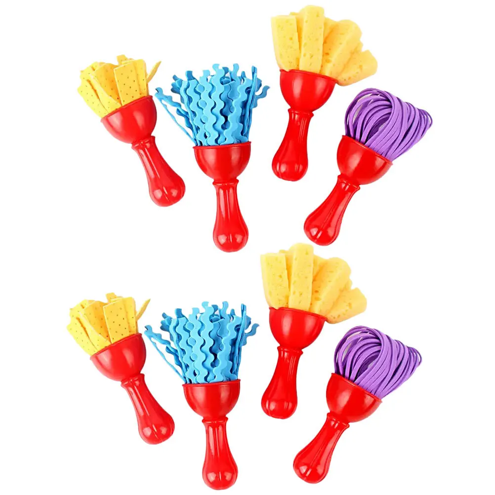 8 قطع من فرش الرسم الإسفنجية، مجموعة أدوات رسم ذاتية الصنع، أدوات فنية للألوان المائية، فرشاة إسفنجية للرسم