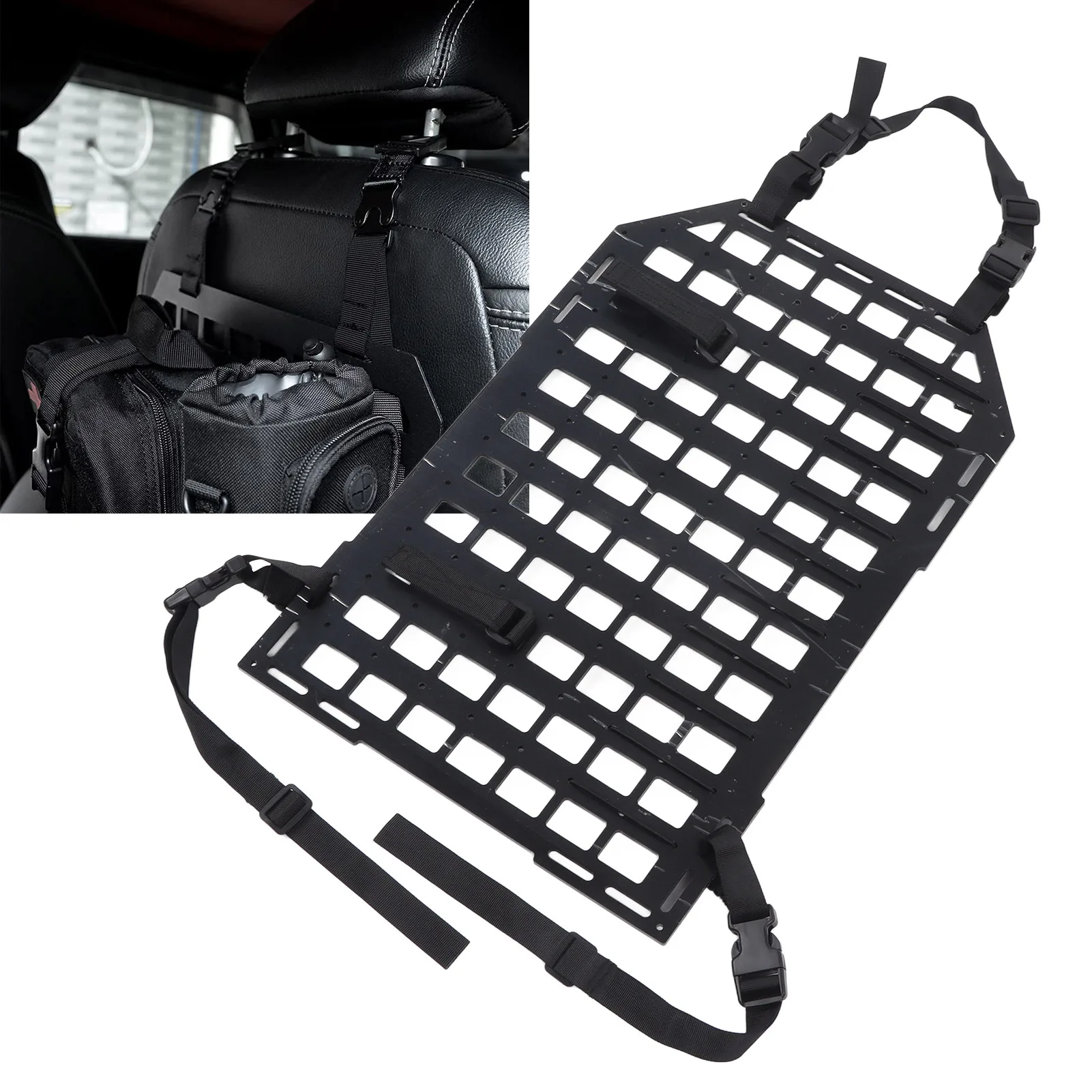 21.65X 14.17in Achterbank Auto Organizer Jacht Molle Insert Paneel Met Bevestigingsriemen Voor Auto 'S Suvs Auto Achterbank Organisator