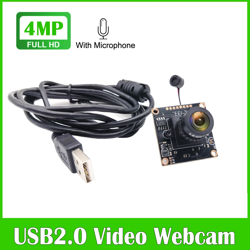 USB Camera Module HD 4MP 2560x1440 Mjpeg 30fps High Speed Mini USB2.0 Video Endoscope Webcam With Microphone UVC Plug And Play