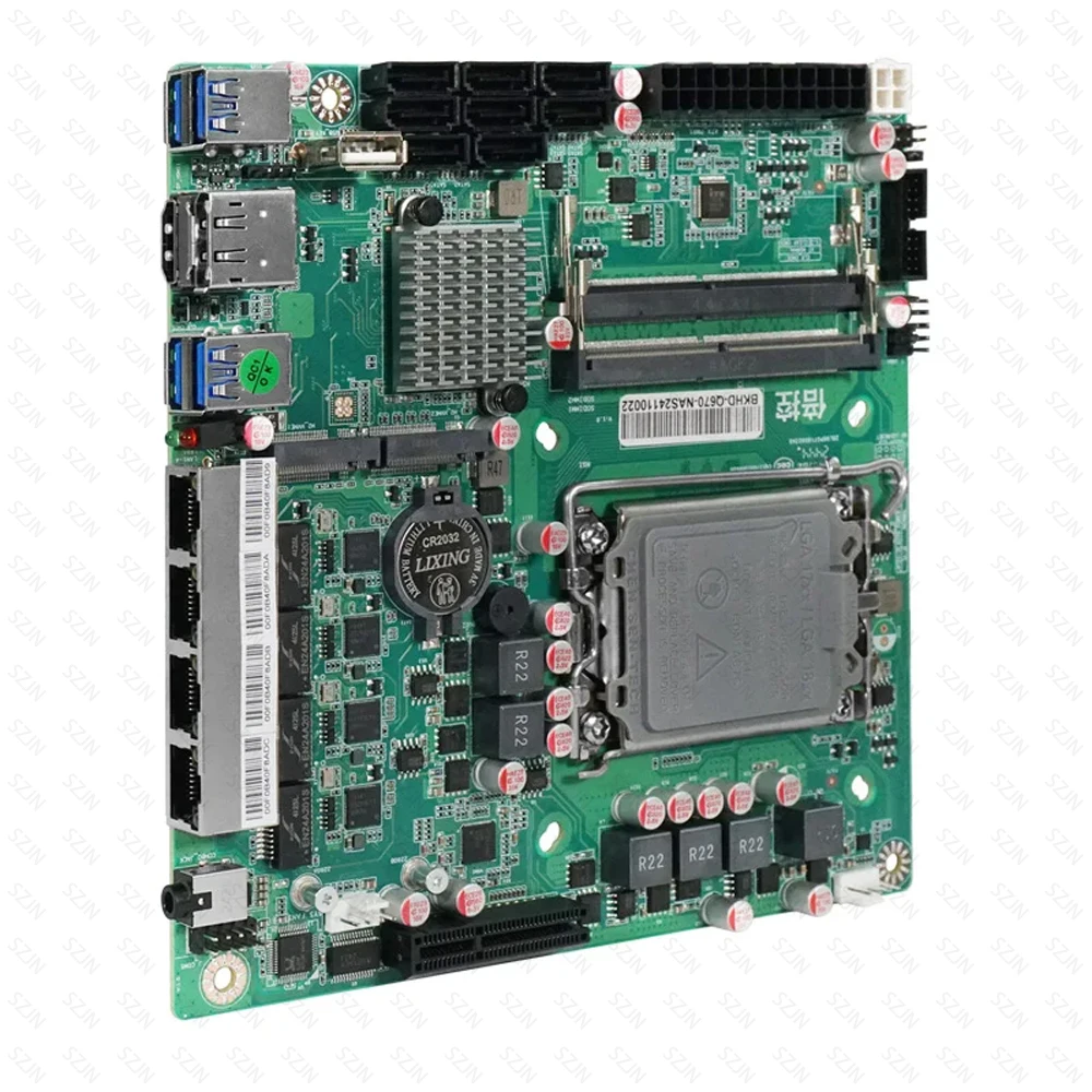 NAS Set Q670 MINI ITX اللوحة الأم وحدة المعالجة المركزية كومبو vPRO مع 12-14th Core DDR5 16-32G 4800MHz دعم 2xM.2 NVME 8xSATA3.0 خادم المنزل