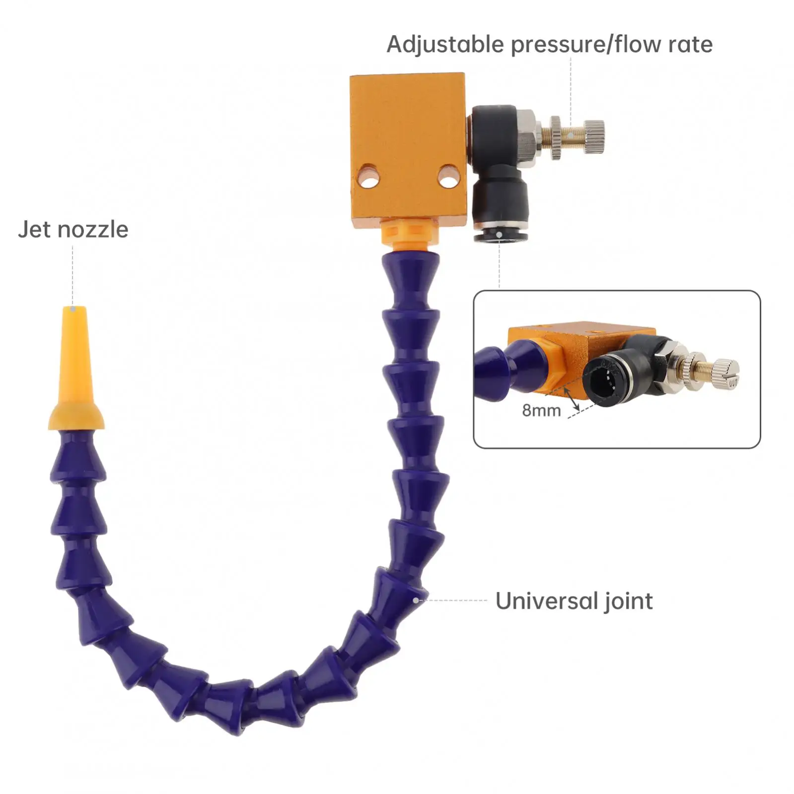 30 cm Tube Mist Coolant Metal Cutting Engraving Adjustable Pressure / Flow Rate Lubrication Spray System for CNC / Lathe Milling