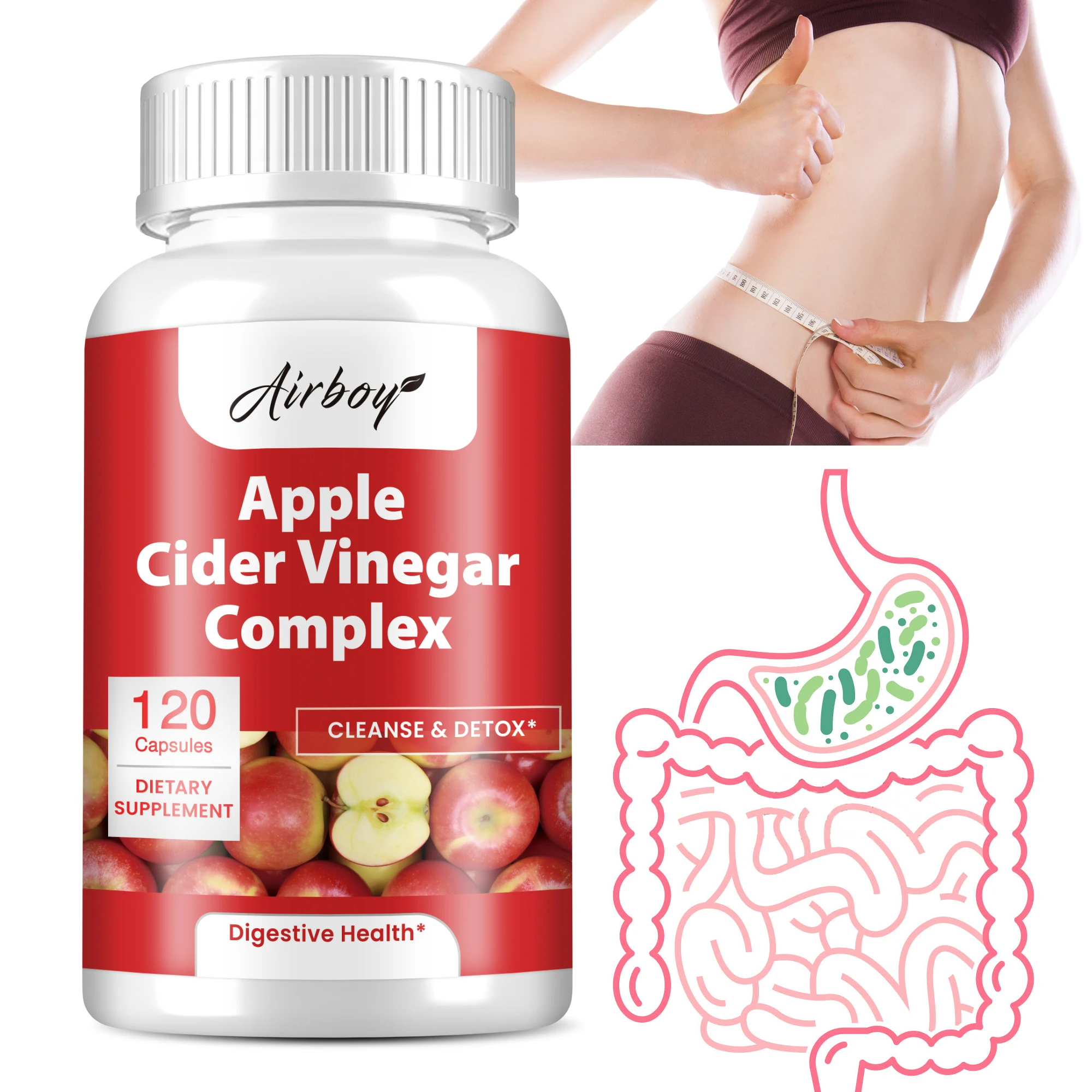 

Apple Cider Vinegar Complex - Weight Management, Boost Metabolism, Reduce Bloating, Improves Digestion Health, Boost Energy