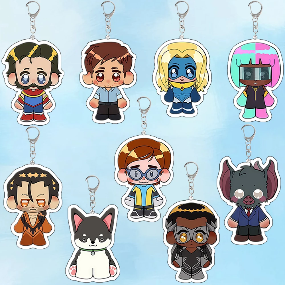 لإرسال لعبة بريزم Phenomaman شقراء السترة Malevola روبرت سلسلة مفاتيح مصنوعة من الأكريليك الطرفية على ظهره قلادة مهرجان هدية