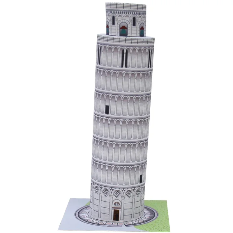 Italien Schiefer Turm von Pisa Mini 3D Papier Modell Haus Papercraft DIY Kunst Origami Gebäude Kinder Erwachsene Handgemachte Handwerk Spielzeug QD-206