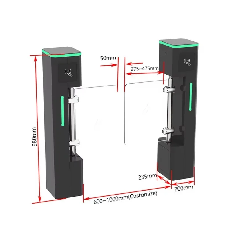 

HCW Automatic Swing Barrier Turnstile with High Security Access Control for Pedestrian Entrance