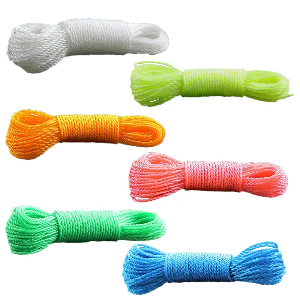 1/2PCS 10m/20m Clotheslines Long Colored Nylon Rope Climbing Traction Tying Shade Net Rope Clothesline Garden Supplies