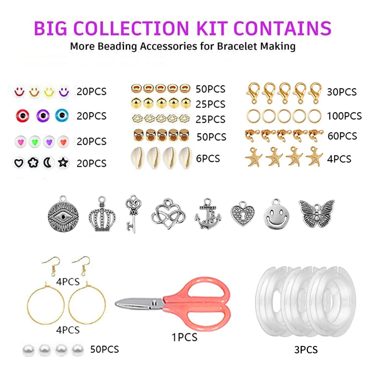 13706 Pcs 132 Colors Clay Beads for Bracelet Making kit,6 Boxes DIY Polymer Clay Beads Kit。
