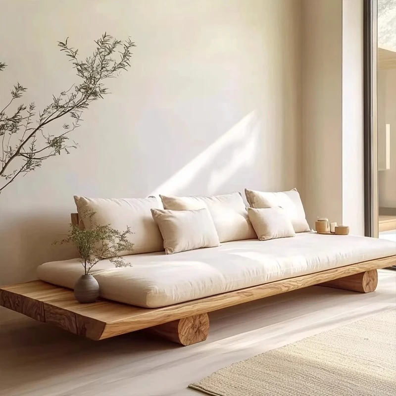 

New Chinese-style pine sofa wind sofa chair solid wood furniture balcony sofa seat home