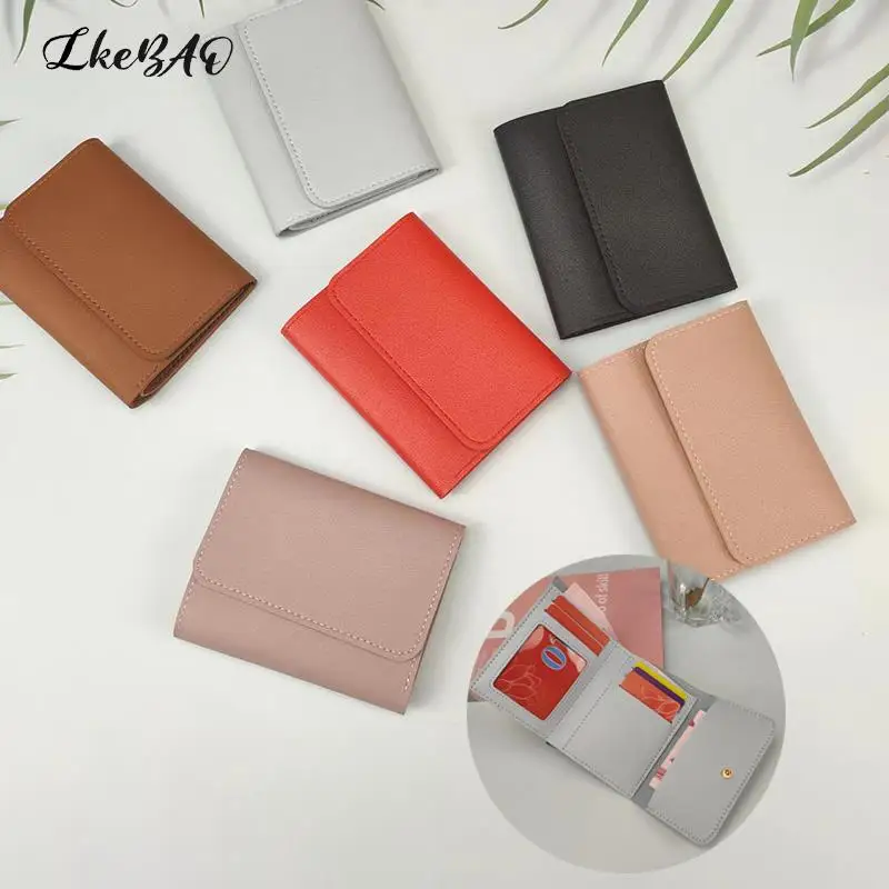 

Foldable PU Leather Wallets Multifunction Credit ID Cards Holder Hasp Bags Inserts Picture License Coin Dollars Purses Wallet