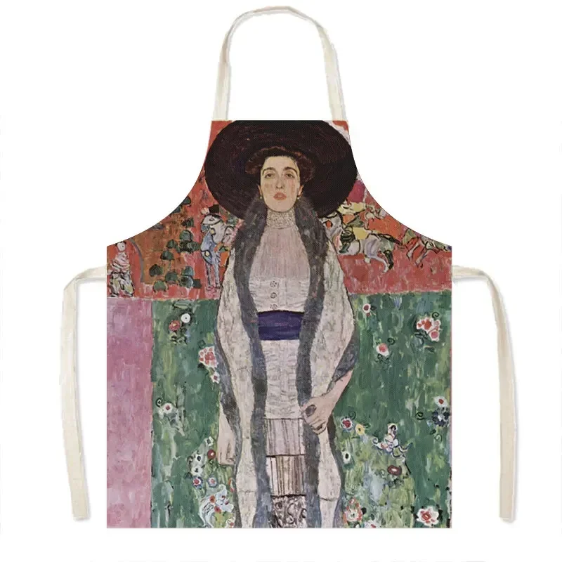 Oil Painting Kiss Tears By Gustav Klimt Cooking Apron for Women Men Cleaning Tools Chef Waiter Pinafore Linen Kitchen Aprons