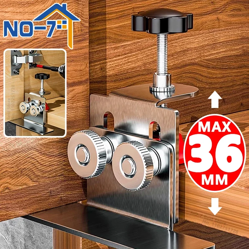 Cabinet Door Mounting Jig, Adjustable Cabinet Door Installation Positioner, Easy Install Woodworking Clamp Furniture Tools