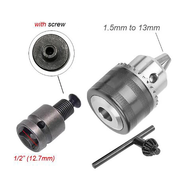 Convertitore da 1.5-13mm 1/2 "-20UNF adattatore per filettatura mandrino per trapano a chiave SDS 1/4" avvitatore a percussione esagonale convertitore mandrino per trapano Adapt