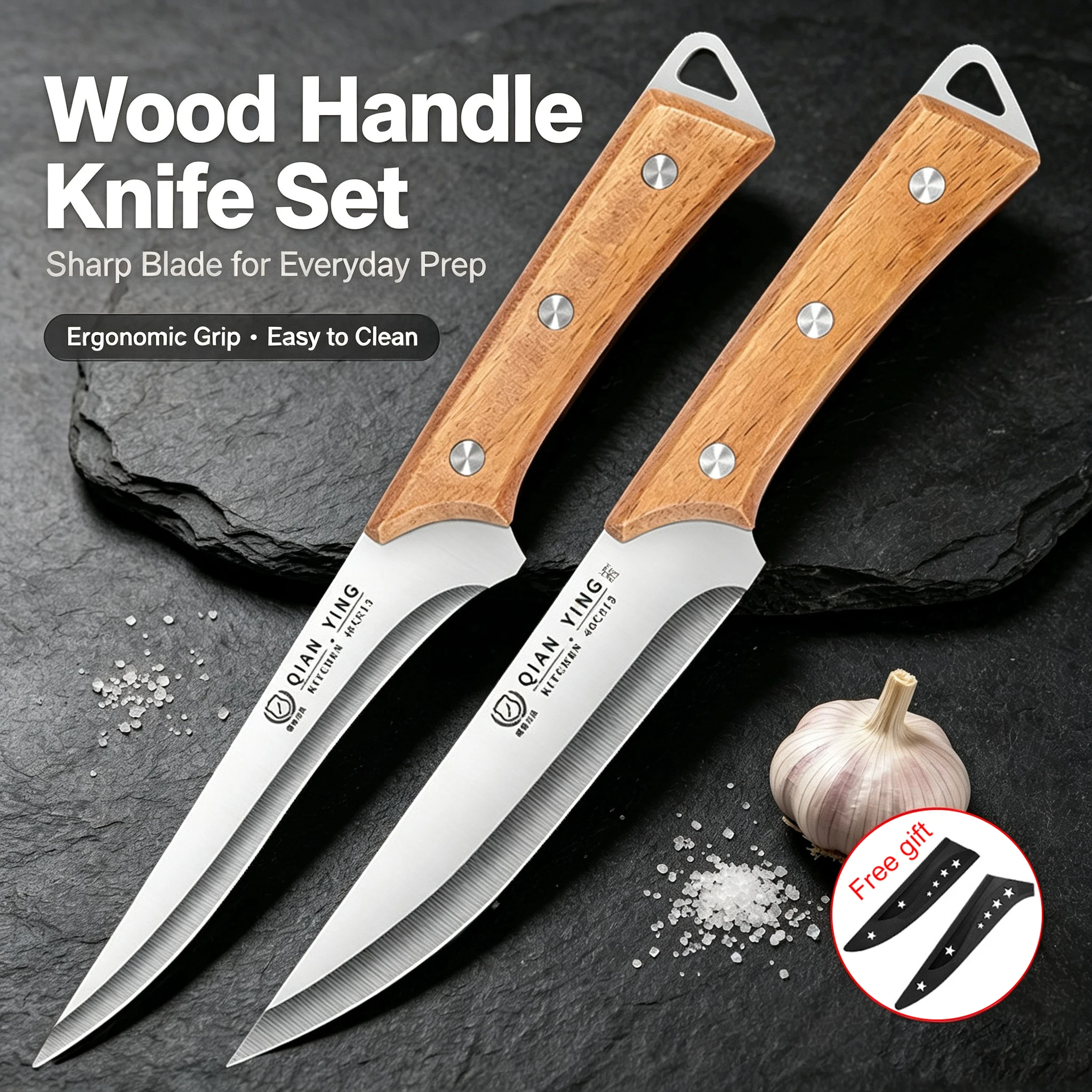 Professional multi-functional kitchen knife with solid wood handle bone removal knife kitchen meat cutting set with knife shea
