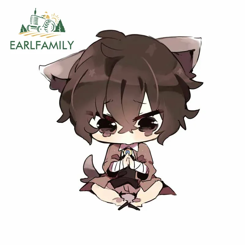 

EARLFAMILY 13 см X 11,9 см, мультяшный дазай Осаму, наклейка для кондиционера воздуха, водонепроницаемые аксессуары для автомобиля, украшение